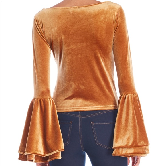 TORN BY RONNY KOBO Sabrina Velvet Bell Sleeve Top - Picture 4 of 8